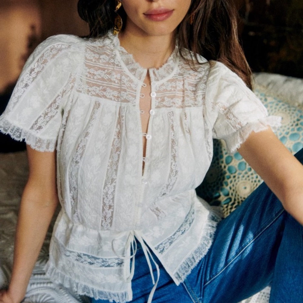 NWT Sezane Shenali Blouse 8